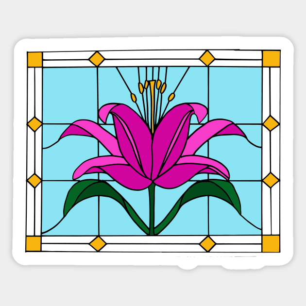 pink lily Sticker by wildmagnolia